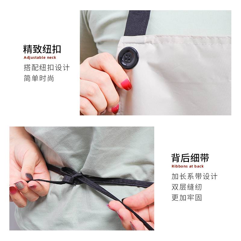 顺祥时尚围裙(卡其色-京剧花旦+玄色脸谱）